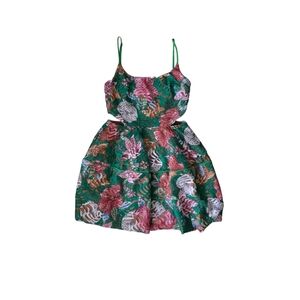 Floral Green and Pink Dress